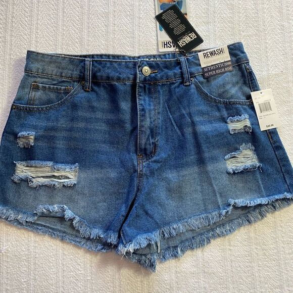 REWASH junior Size 11/30 Super High Rise Wedge Shorts - Picture 1 of 8